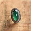 925 Sterling Silver Ring, Boho Statement Ring, Gift For Her, Bohemian Jewelry, Handmade Green Onyx Ring, Anniversary Gift, New Year Gift,