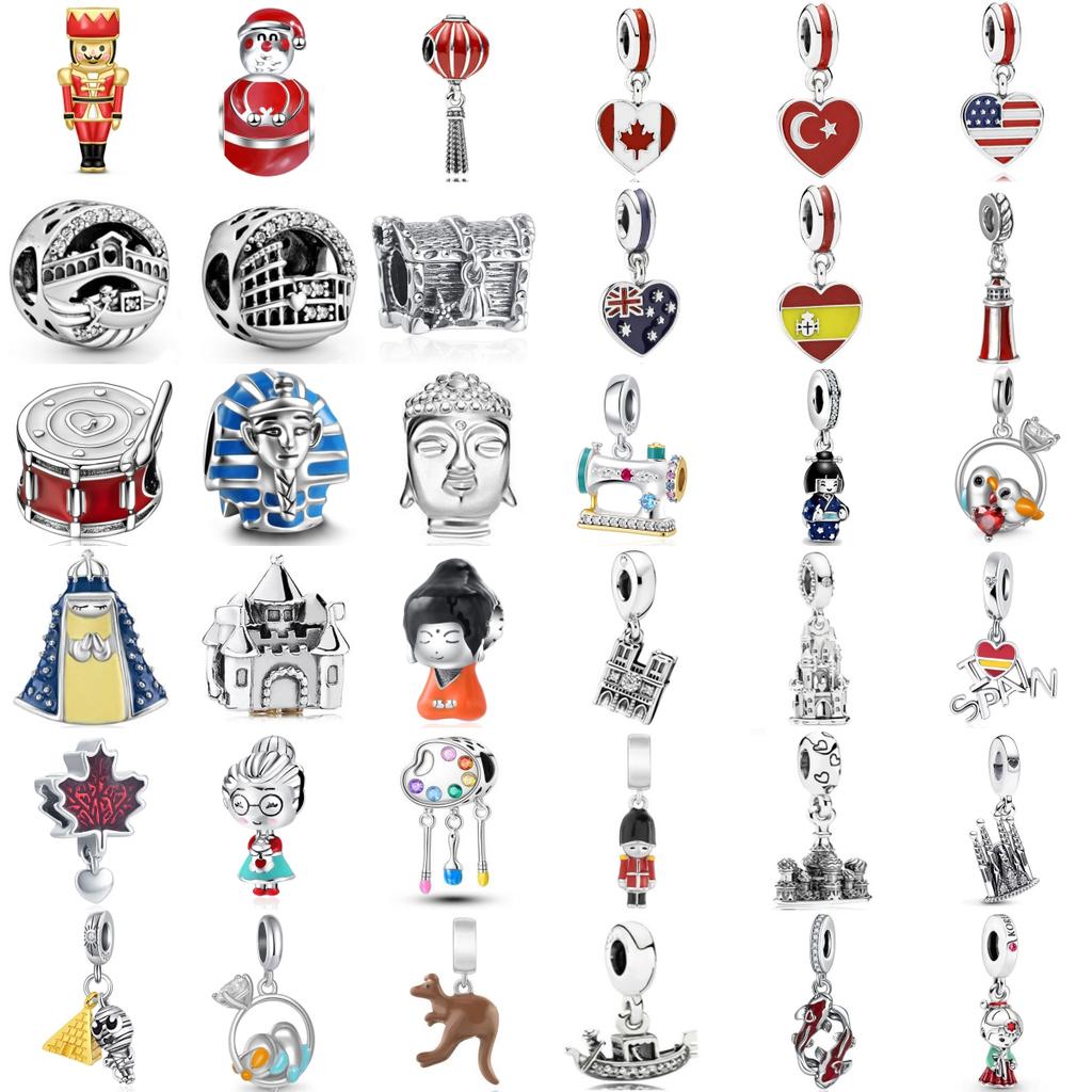 Girl New Metal Plating Flag Maple Leaf Treasure Box Lantern Charms Fashion Pendant Fit Original Bracelets Make Your Own Accessory Gift Elegant