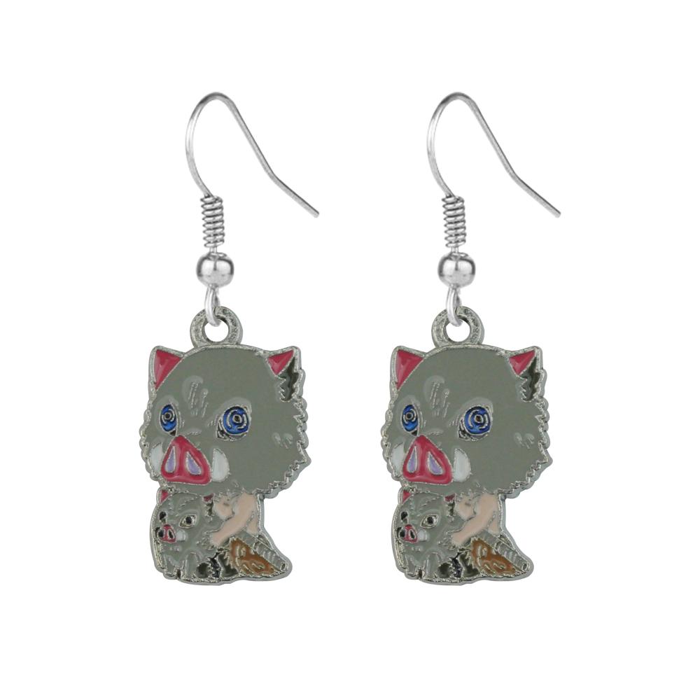 Náušnice Demon Slayer Cosplay Prop Kimetsu No Yaiba Tanjirou Kamado 1 Pár Postavy Trendy Šperky