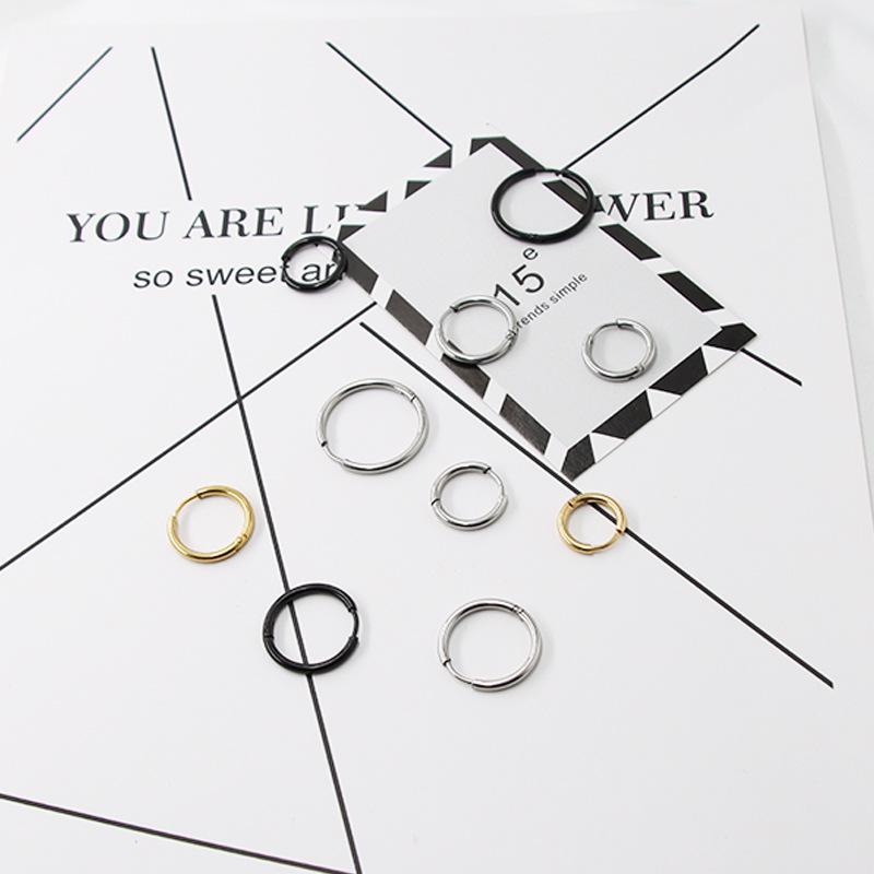 Titanium Steel Hoop Earrings: Thick, Thin & Coil G-Dragon Style - Stainless Steel Ear Cuffs