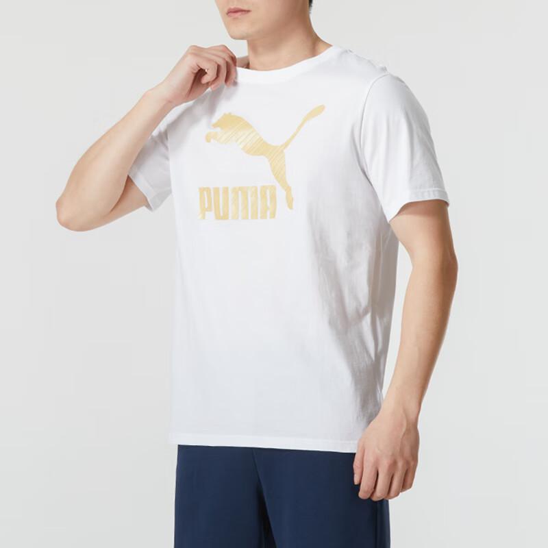 PUMA T Shirts Unisex White Crew Neck Moderate Straight Fit 625824-02