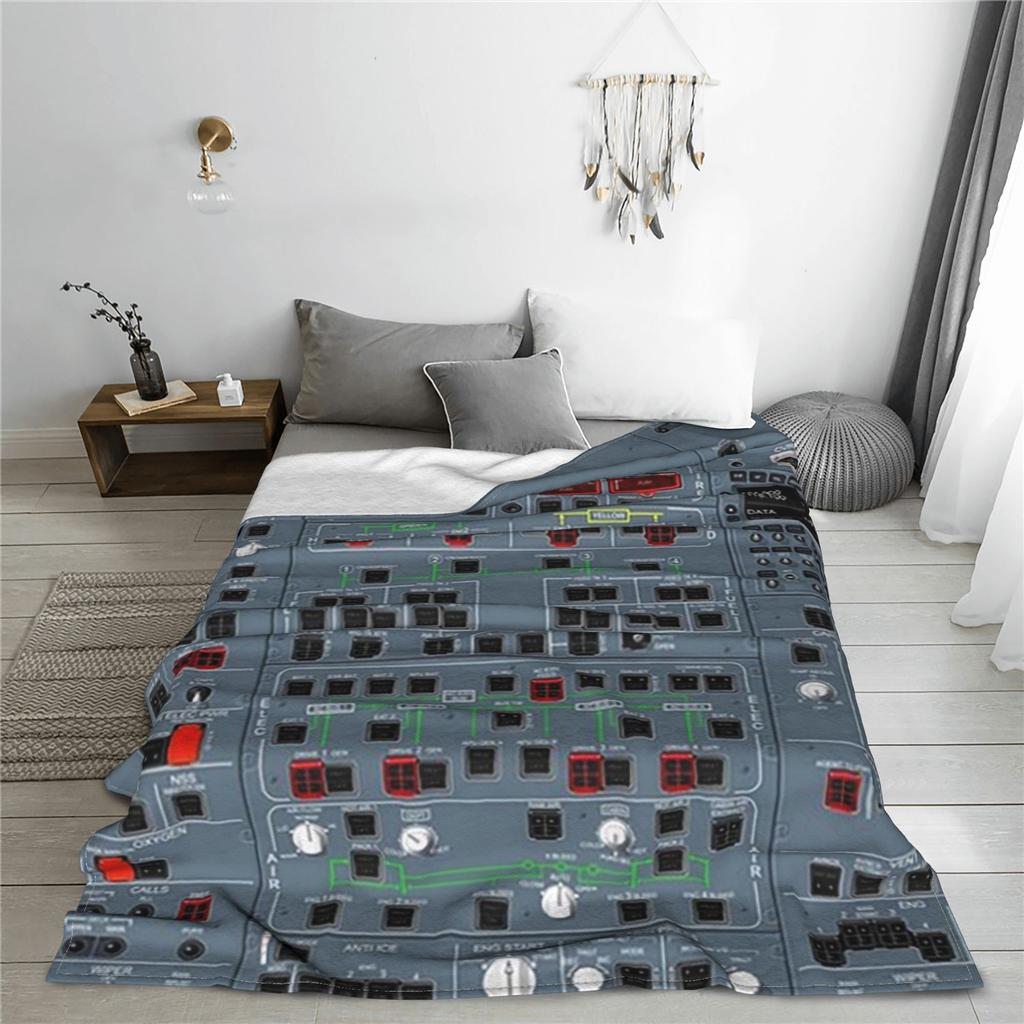 Airbus A380 Overhead Panel Blanket Breathable Flannel Sofa Throw Blanket for Home Bedroom Outdoor Throws Bedspread Quilt