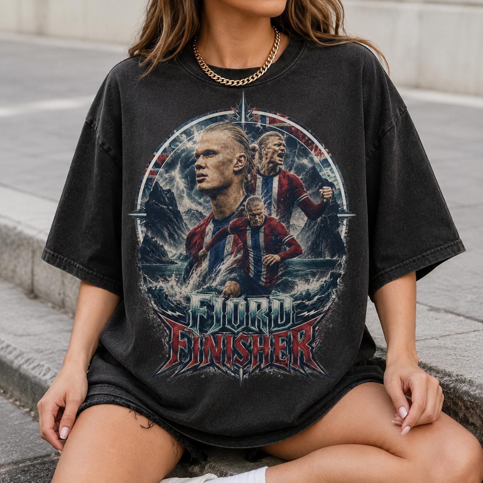 Fjord Finisher Football T-Shirt, Nordic Striker Soccer Shirt, Viking Sports Graphic Tee, Soccer Fan Comfort Colors Tee S