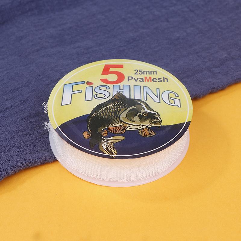 5M Pva Diameter 25/37/44Mm Bait Wrap Bag Water Dissolving Mesh Fishing Water Soluble Mesh Carp Coarse Fishing Lure Bag