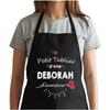 Kitchen Apron - Deborah D'amour - Black - Breton Pattern - Durable Cotton