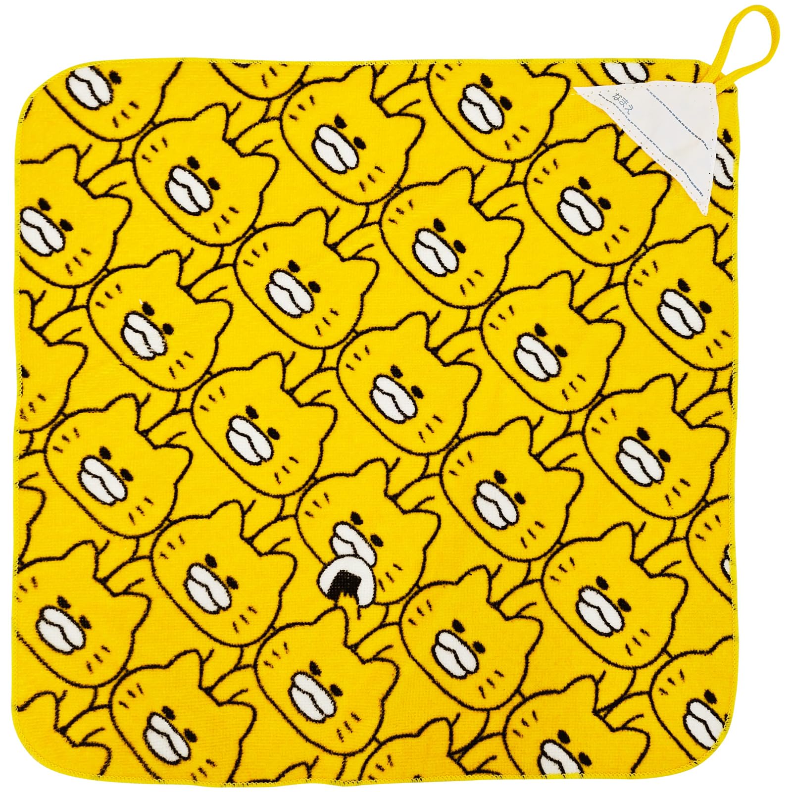 Hayashi Loop 34 x 34 Noraneko Gundan Cat Onigiri WK409400 Towel, approx. cm, (Stray Gang) (Rice Ball) design,