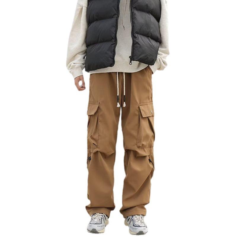 Multi-pocket Overalls Men's Autumn New High Street Ins Trendy Brand Loose Straight Trousers Fashion Ruffian Handsome Casual Trousers