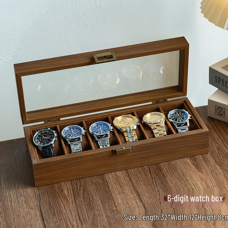 Eleganckie pudełko na zegarki z orzecha włoskiego: Wysoka pojemność, wykwintny design do użytku domowego