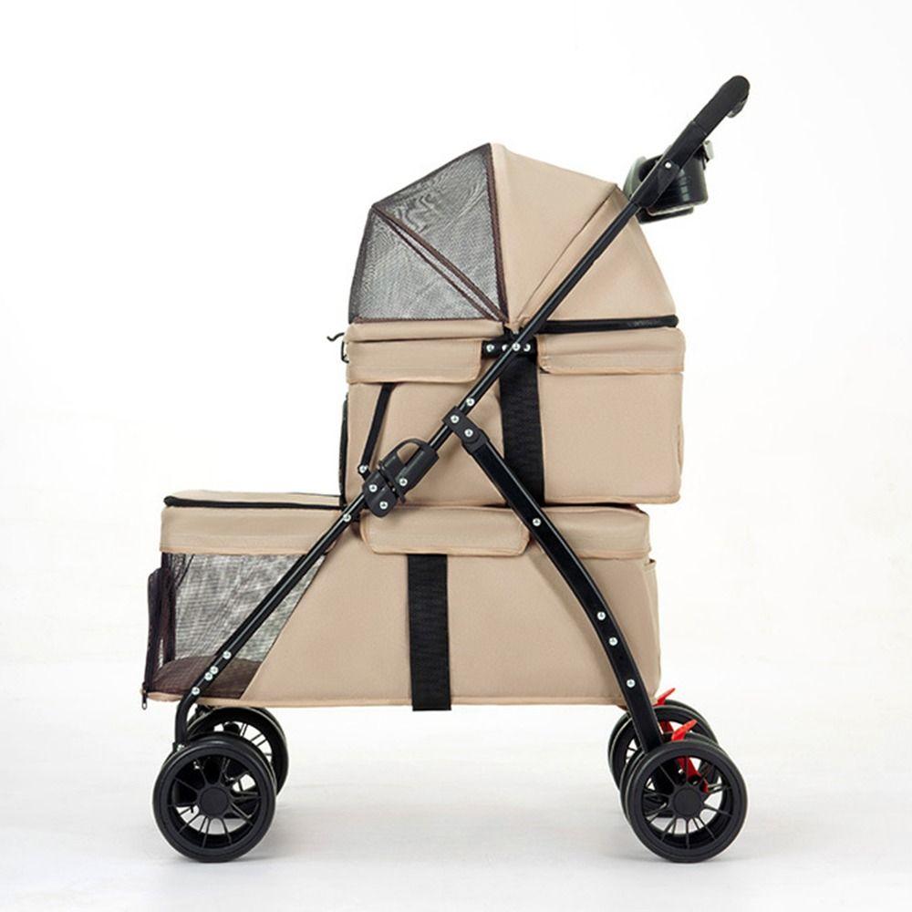 Foldable Double Pet Stroller with 2 Carriages Dog Stroller New Cat Strollers for Dogs and Cats