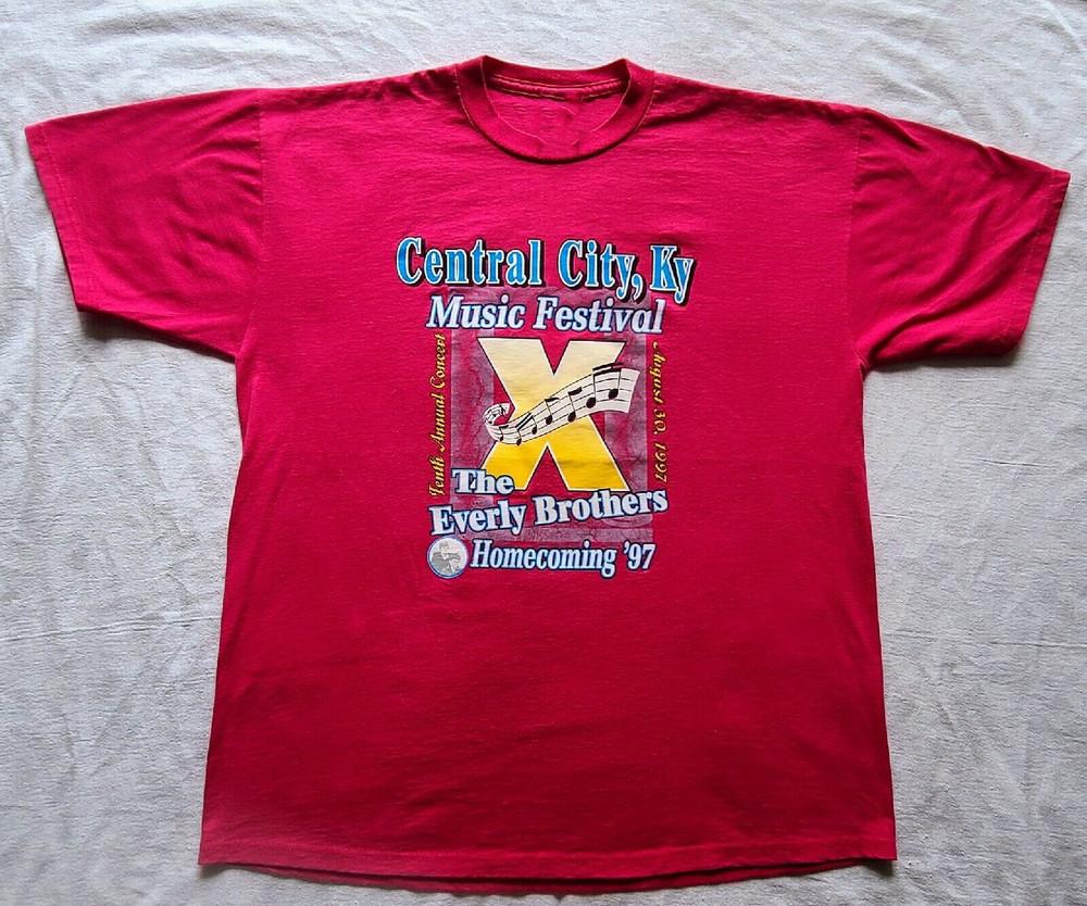 The Everly Brothers Music Festival Red T-Shirt Cotton Full Size Unisex T-Shirt S