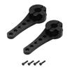 Uxcell 2pcs Aluminum Servo Horn Long 25T Steering Arm 46mm Length Black DIY RC Boat Model Accessory with Screws Car/Boat/Airplane M2.5