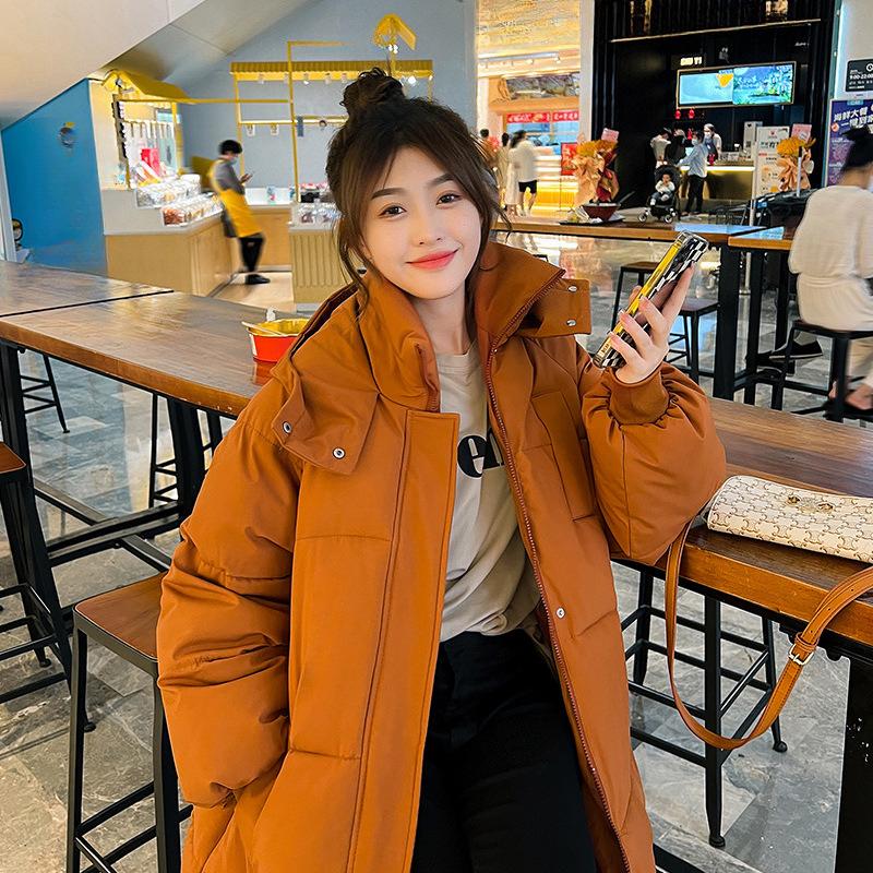 Over-knee Cotton-padded Clothes Women's Winter Thickened Cotton Clothes Loose Long Top Korean Version Jacket