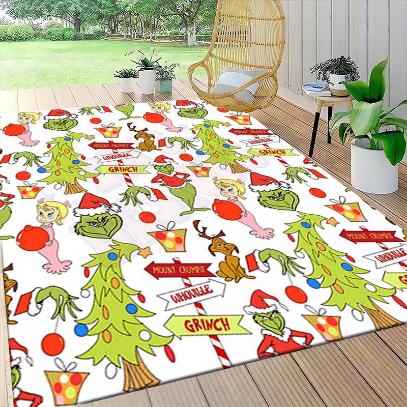 Weihnachten Grinch Teppich Teppich Weich Waschbar Rutschfest Zuhause Wohnzimmer Sofamatten Personalisierter Weihnachts Teppich