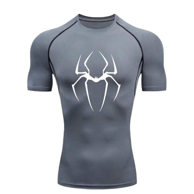 Men's Sports T-shirt Training Fitness Compression Workout Athletic Tees Gym Running Summer Comfortable High Elasticity Sweatshirt Elastic Top