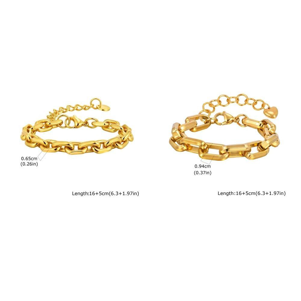 Wristband Jewelry Gold Chain Bracelet Stainless Steel Stainless Steel Hand Chain  Gifts