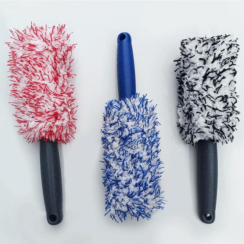 Long Handle Car Wheel Brush Auto Rims Cleaning Scrub Brushes Soft Plush Tire Scrubber Car Hubs Detailing Brush Car Maintenance