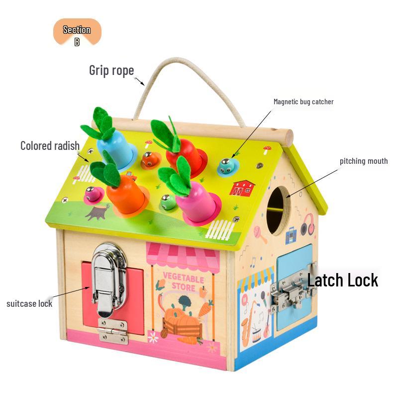 Montessori Busy House: Baby Enlightenment & Educational Unlocking Box with Teaching Aids and Toys