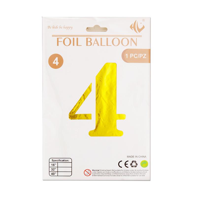40-Inch Digital Aluminum Film Balloon Hardcover Paper Card Independent Packaging 0-9 Large Party Arrangement Aluminum Foil Balloon