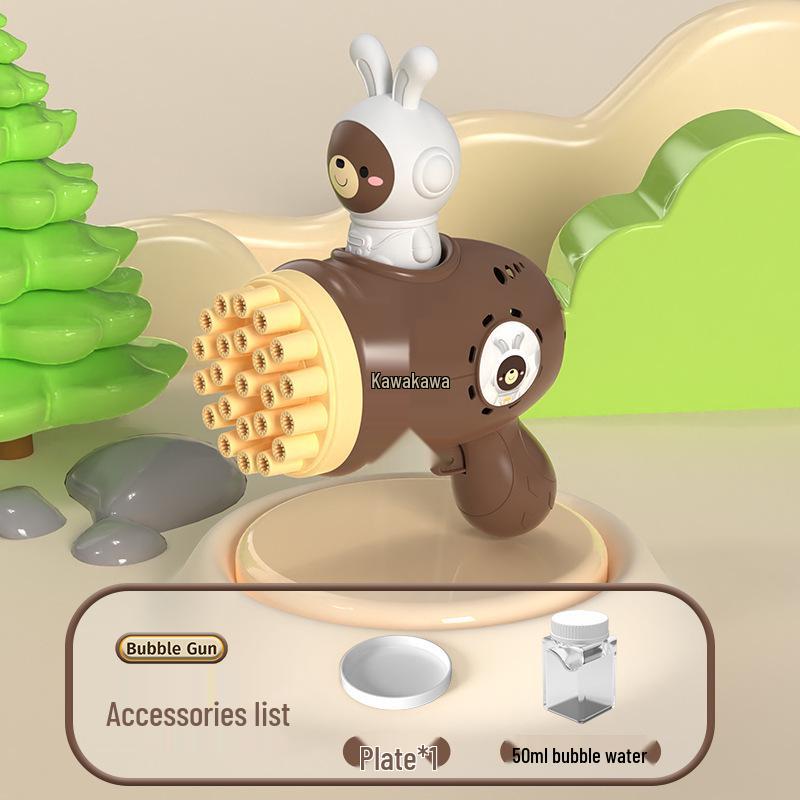 23-Hole Giraffe Bubble Machine & Cartoon Fan Toy for Kids