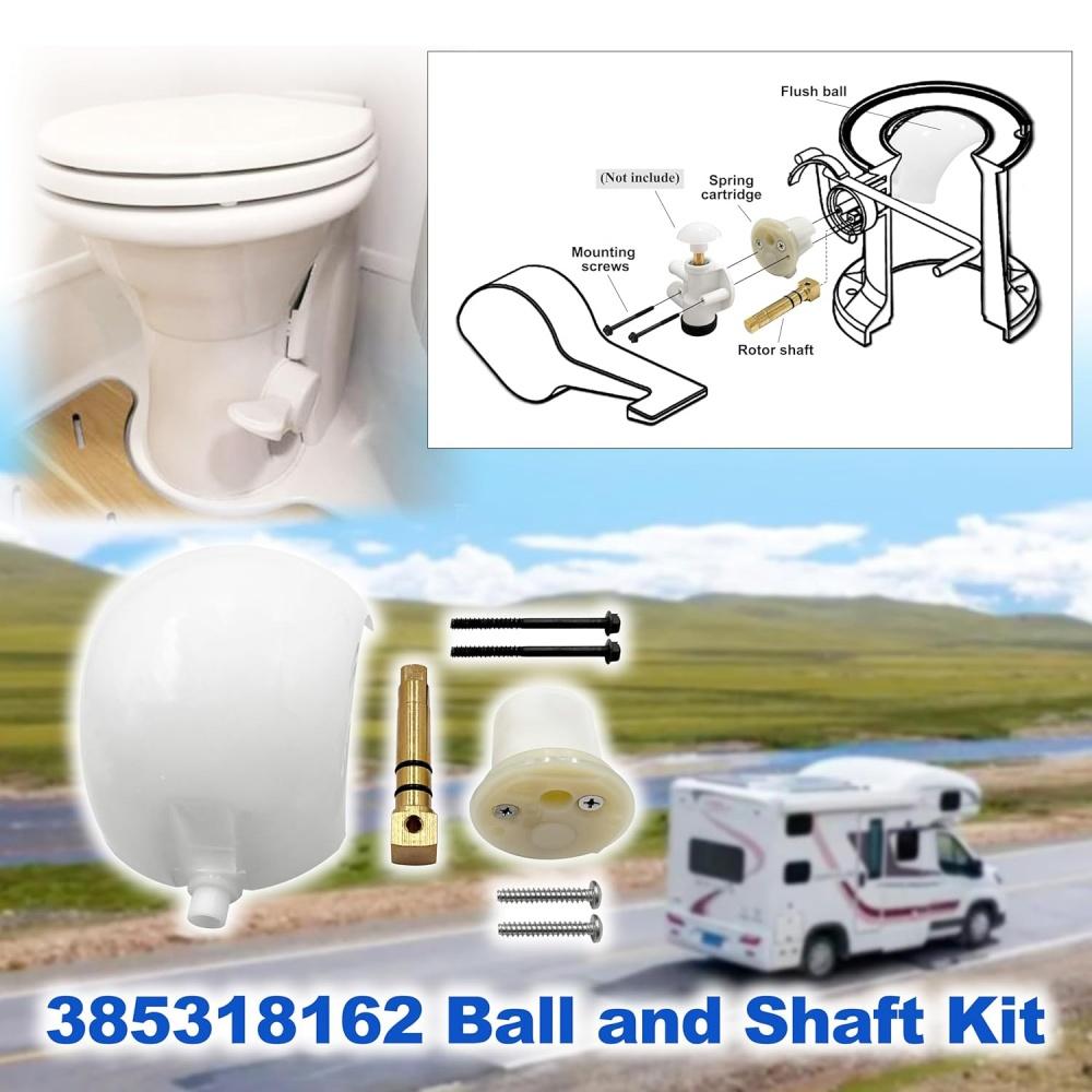 Dometic 5006 RV Toilet Flush Ball and Shaft Kit for Foot Flush Toilets
