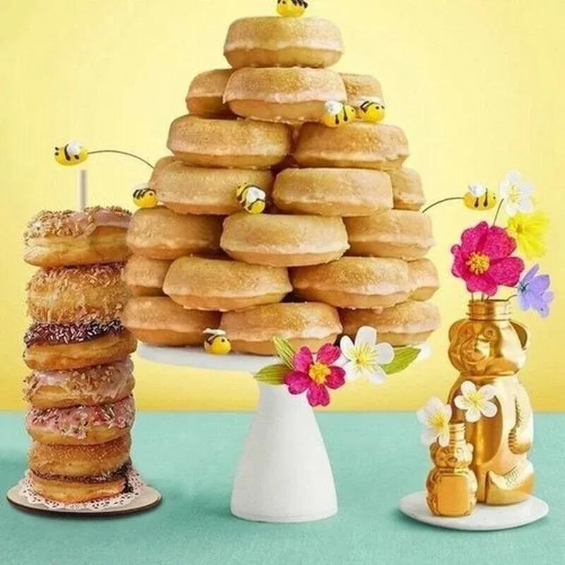 Holz Donut Rack Party Ornament Candy Warenkorb Geburtstag Party Schmückt Baby Dusche Festival Party Liefert
