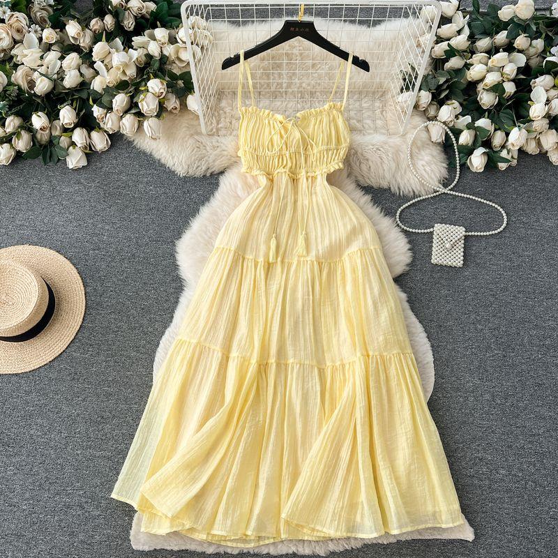 Women's Summer Inspirational Backless Swing Long Sling Dress