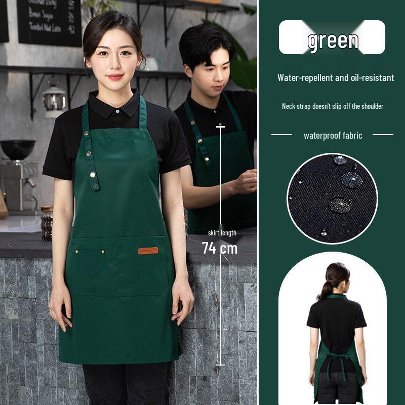 Women's Waterproof Stain-Resistant Cooking Apron with Logo Printing - New Style for Kitchen & Catering