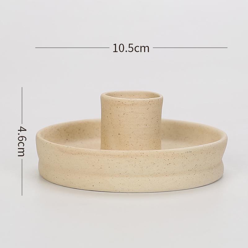 Nordic Ceramic Aroma Candle Holder Jewelry Dish - Unglazed Home Decor Ornament