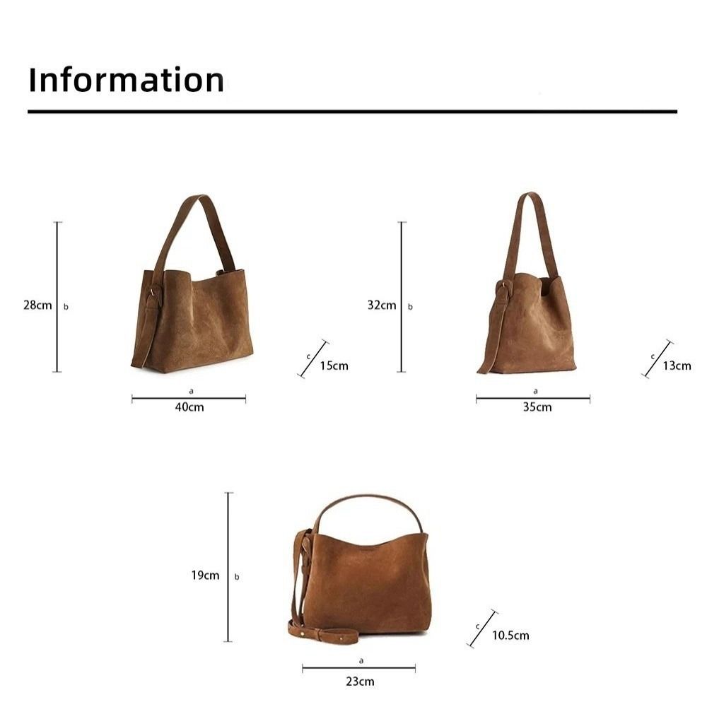 Versatile Retro Shoulder Bag Nubuck Leather Large Capacity Crossbody Bag Luxury Ladies Handbag for Women