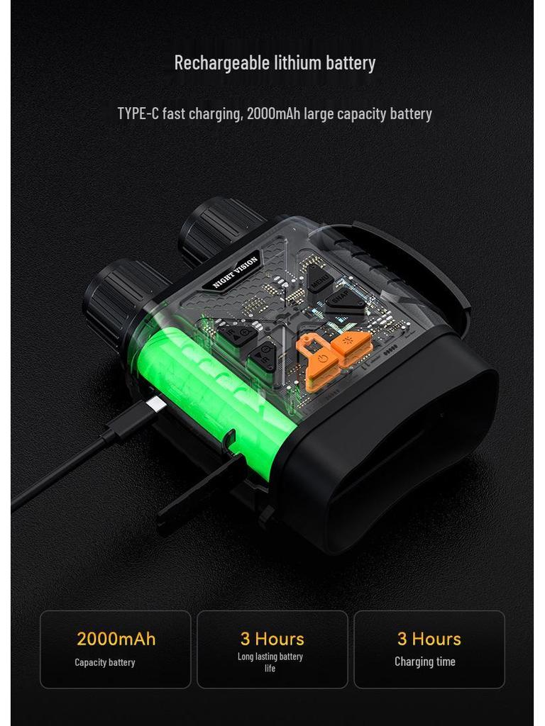 2.8-Inch Display Binoculars with 2MP HD Infrared Night Vision