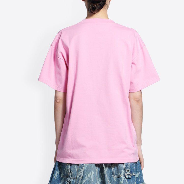 Balenciaga T-shirt con Logo Rosa 612965TJV875700