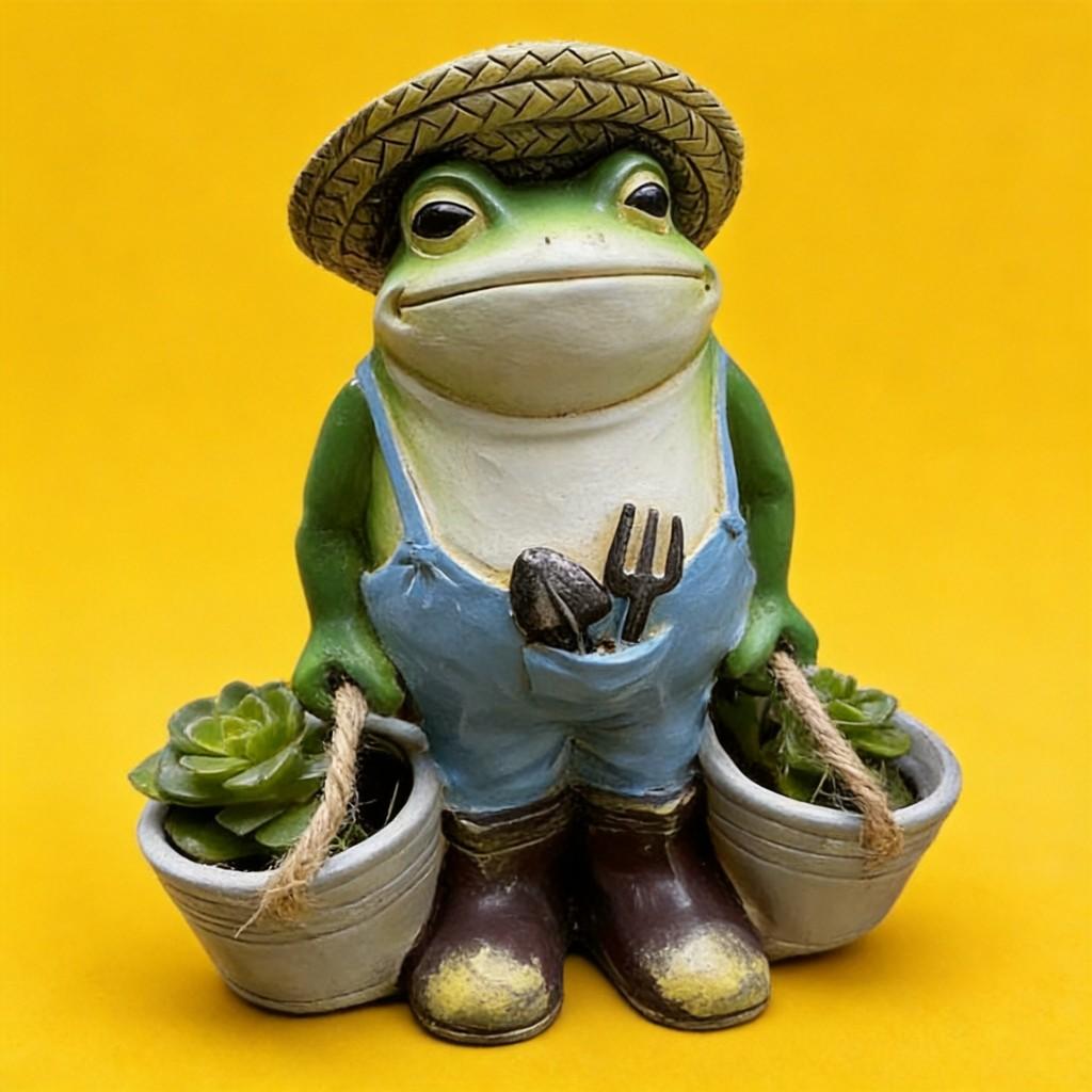Cute Resin Frog Hanging Decor Miniature Garden Ornament For Office And Home Decor