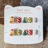Handmade Wearable Christmas Bear Nail Stickers for Kids Ages 3-12 - Cute Cartoon Design