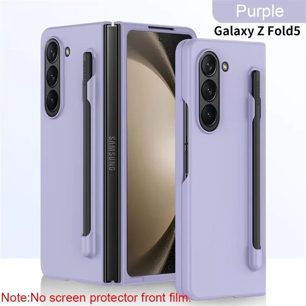 Ultra Thin Phone Case for Samsung Galaxy Z Fold 7 6 5 4 3 with Stylus Pen Slot Stand Plastic Fold Shockproof Protect Hard Cover