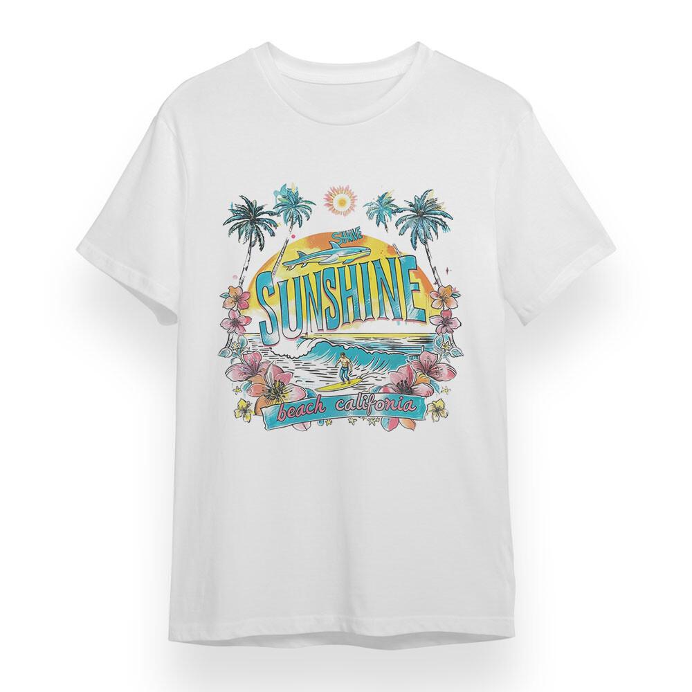 

Women s T-shirt With Summer Beach Graphic Unisex White 100% Cotton Plus Size Tee 2XL