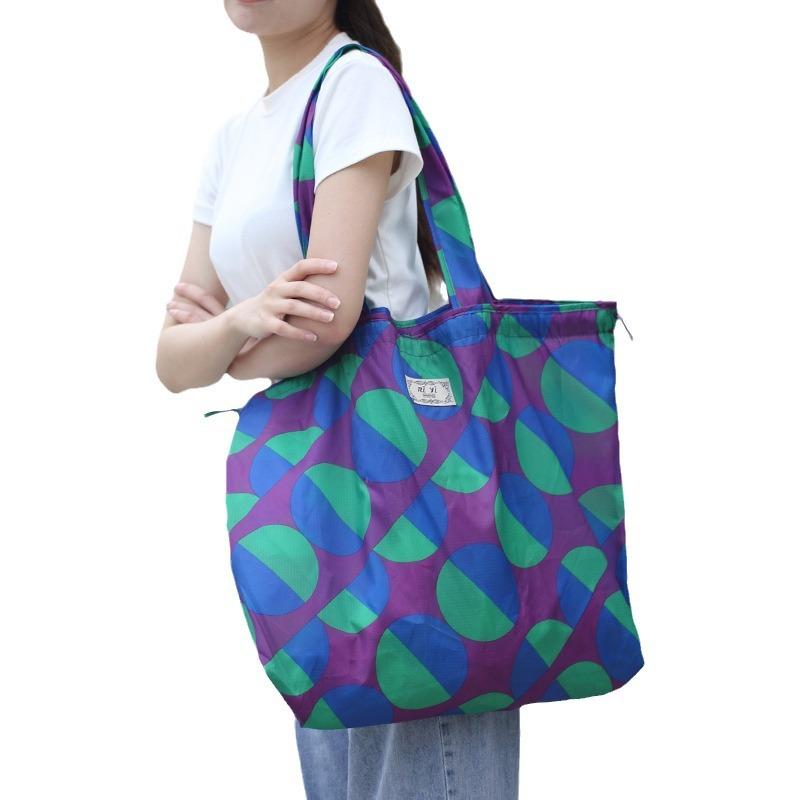 Folding Shopping Bag Waterproof Organizer Portable Supermarket Grocery Bag Large Capacity Drawstring Eco Tote Bag Sub