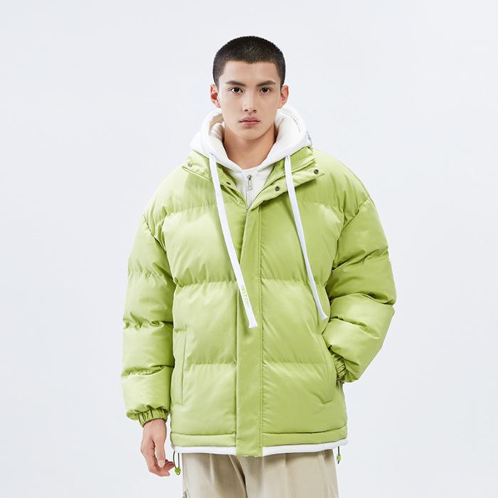 2025 Winter Faux Two-Piece Hooded Cotton Jacket - Unisex Warm, Trendy, Casual Bread Coat