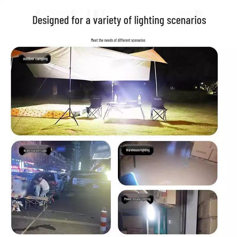 Rechargeable LED Stall Lamp: Portable Night Market, Outdoor, Camping & Emergency Lighting with Strong Brightness and Adjustable Bracket.