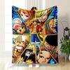 One Piece Anime Characters Blanket Bedroom Blanket for Livingroom Couch Lunch Break Soft Cozy Throw for Friend's Festival Gift