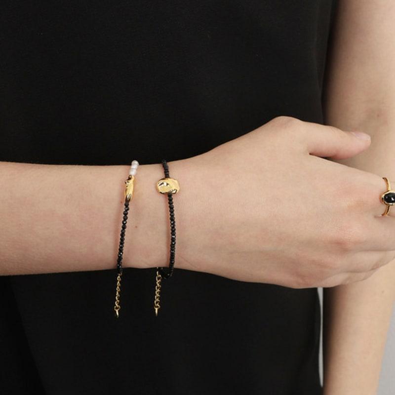 Ozel Silver925 Black Spinel Bracelet PS078