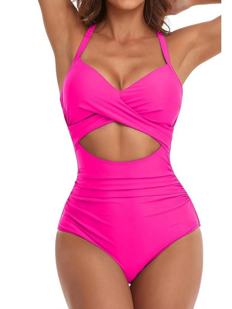 Women's Sexy Hollow Out One-Piece Swimsuit - Backless, Lace-Up Bodycon Bikini