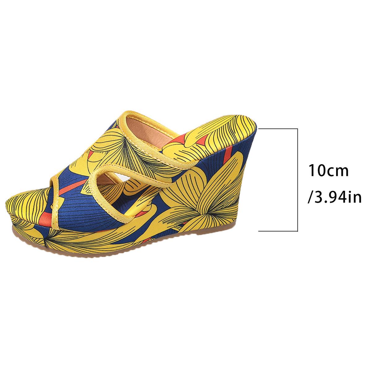 

Весна и лето 2025 года, новые супер крутые тапочки на высоком каблуке, большие размеры, цветные тапочки на танкетке с одной педалью 35 жёлтый