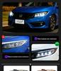 Compatible LED Projector Headlights with DRL and Flowing Turn Signals for 2016–2021 10th Gen Civic.