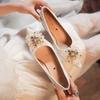 French Bridal Shoes Pearl Daily Shoes Fashion Shoes Thick Heel Dress Middle Heel Shoes French Wedding Shoes Women
