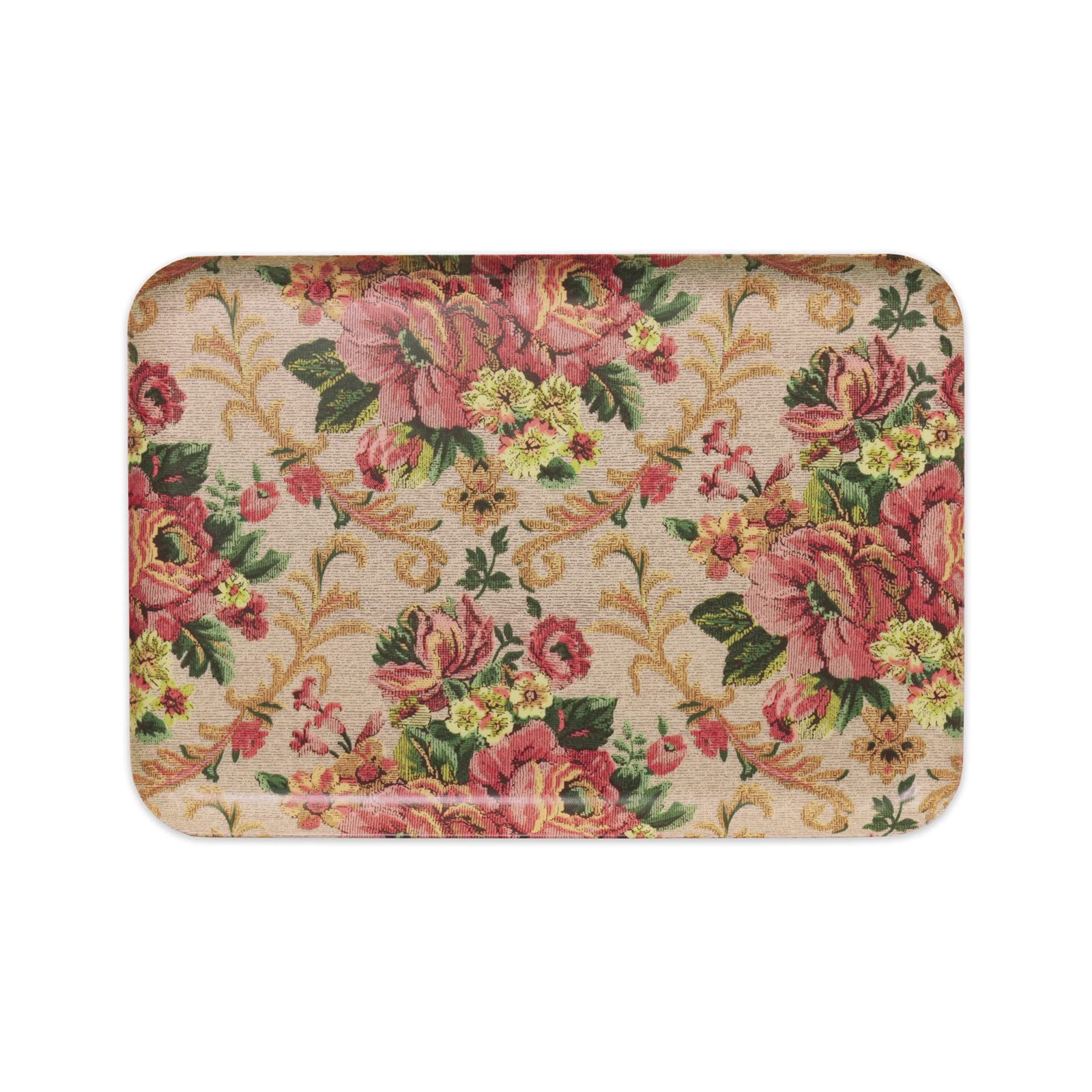 

Tatsucraft NR Lunch Tray, Medium, 33cm, Web Original Model, Victorian Old Rose Design, Non-Slip, Microwave-Safe, Stylish Plastic Tray, Serving Tray,