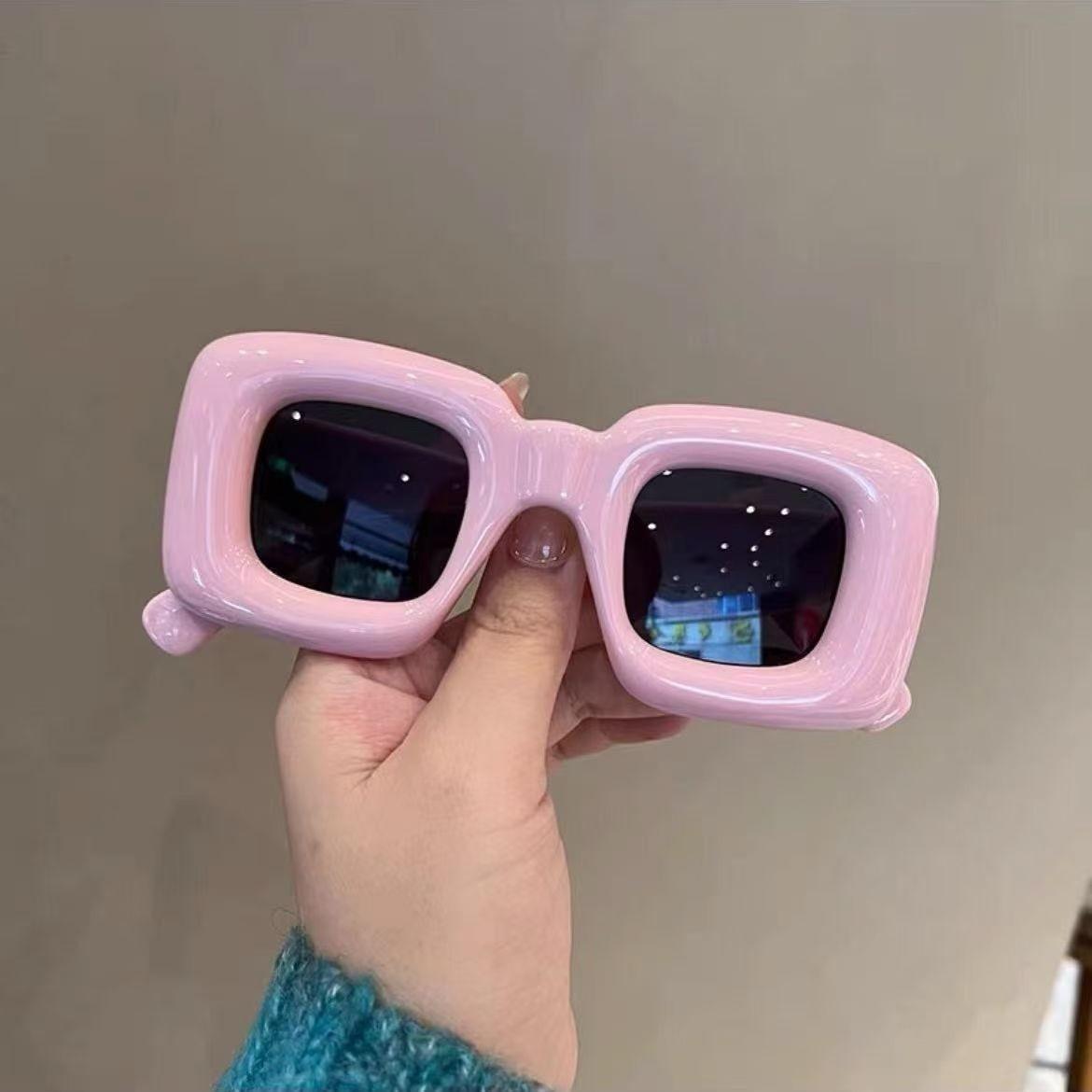 Смешные, Забавные, Надувные, Милые Квадратные Солнцезащитные очки, Солнцезащитные очки One Size розовый