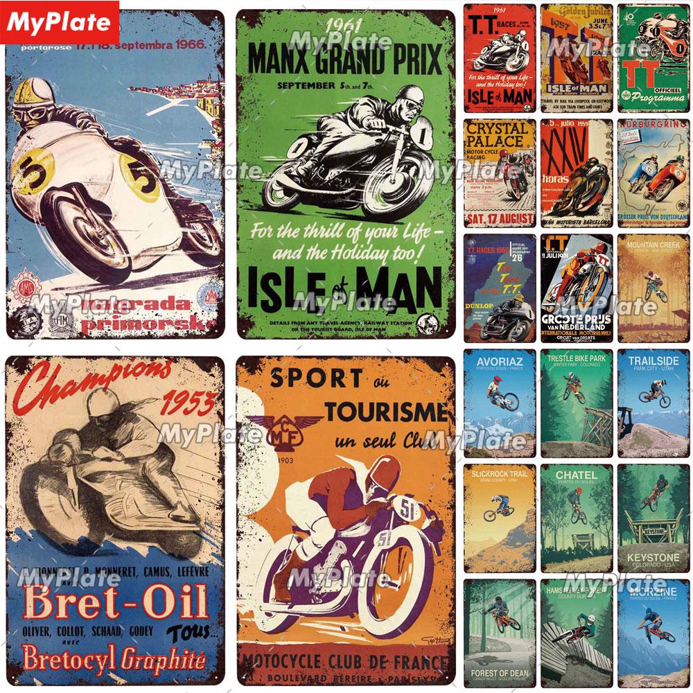 

Спортивный автомобиль Металлический знак Винтажная табличка Мотоцикл Жестяной знак Настенный Декор Для Бара Паб Металлические Ремесла Ретро Гоночный Автомобиль Плакат На заказ