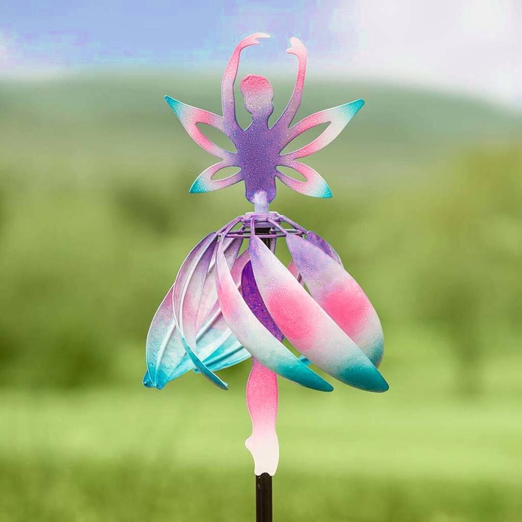 2025 Magical Kinetic Metal Windmill Spinner Unique Fairy-Ballerina Wind-Spinner Handcrafted Metal Garden Art Angel Ornament