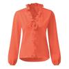 2026 European American Spring/Summer New Style Women's Long Sleeve Ruffle Shirt