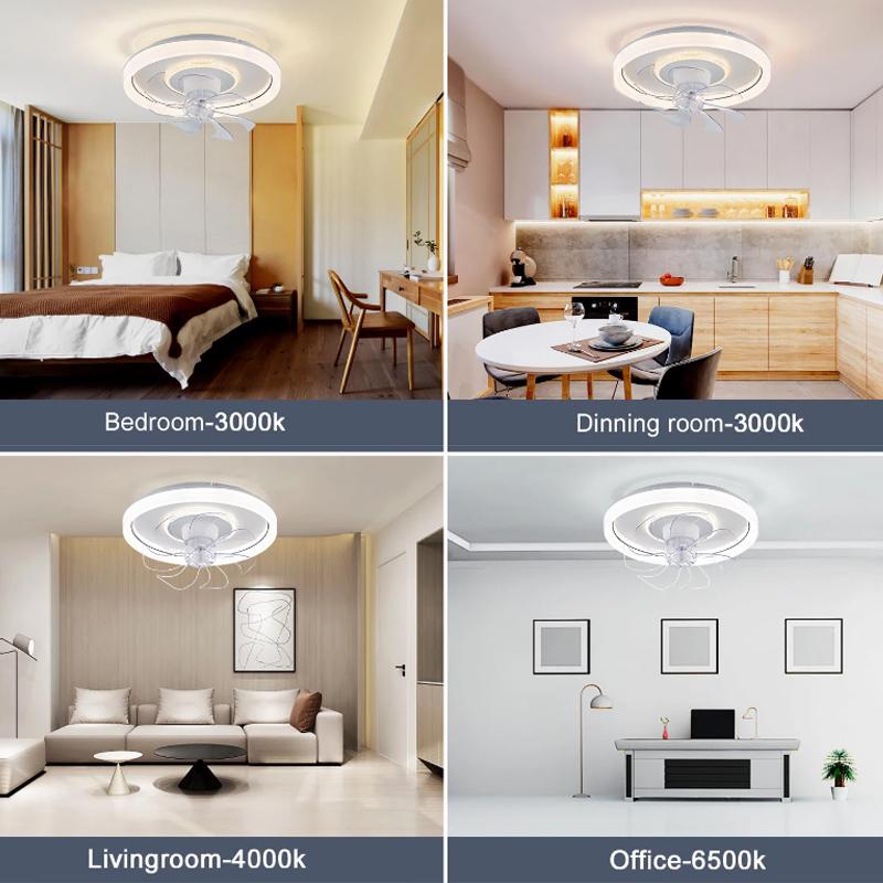 LED Modern Ceiling Fan Light, 360 ° Rotation , with Light, Remote Unlimited Adjustment, Bedroom Decorative Lighting
